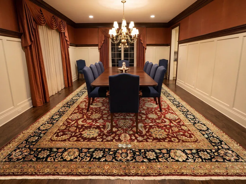 10'10''x18 Hand Knotted New Zealand Wool & Silk Maroon, Black Agra Traditional 200 KPSI Kalaty High Sheen Master Weaver Signed Rug