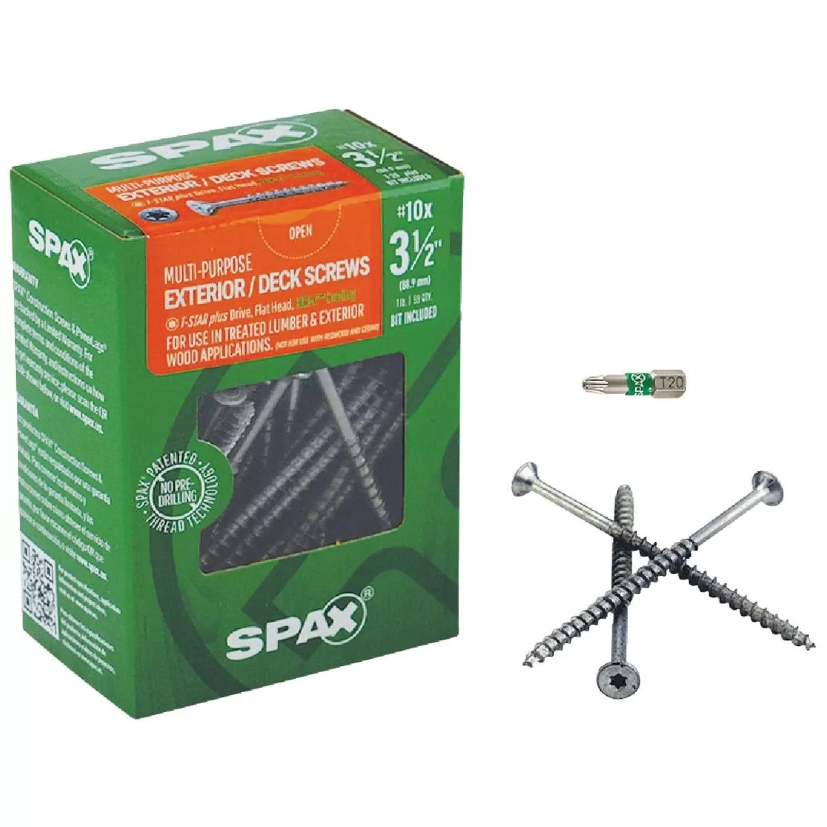 #10 X 3-1/2 In. T20 Plus Flat Head Hcr-x (exterior Rated) Deck Screw (59-count)