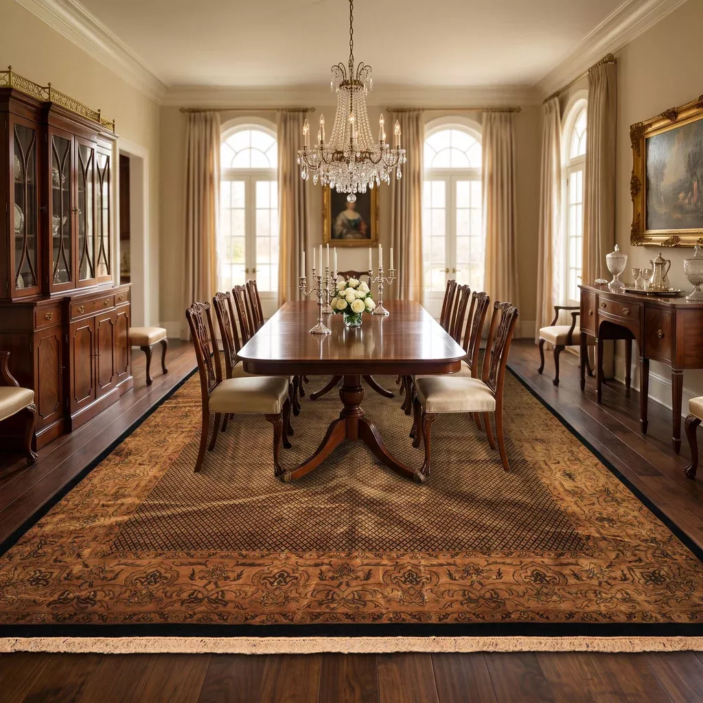 11'8''x17'8'' Hand Knotted New Zealand Wool Black, Gold Indo Persian Transitional 200 KPSI Plush Pile with High Sheen and velvety soft Rug