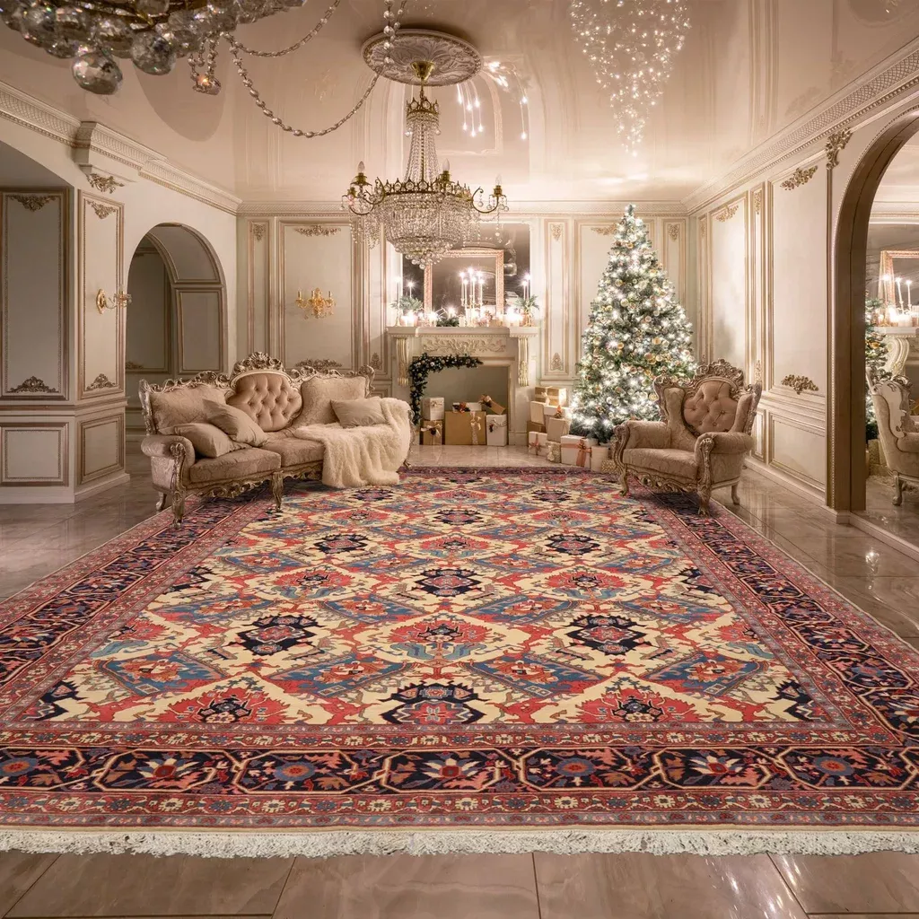 11'9''x18' Ivory Hand Knotted Traditional Bakhtiari Wool Oriental Area Rug
