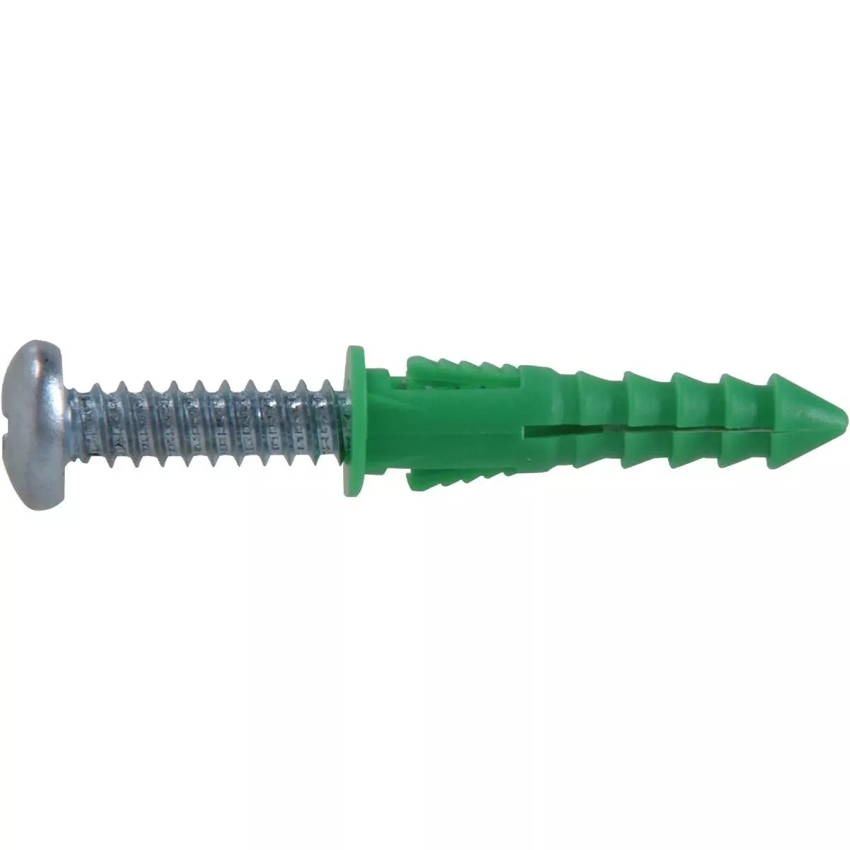 #12 - #14 - #16 Thread X 1-1/2 In. Green Ribbed Plastic Anchor (4-count)