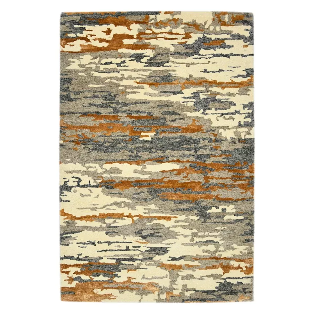 Abstract Hand-Tufted Area Rug – Artful Design in Neutral Colors for Modern Transitional Spaces