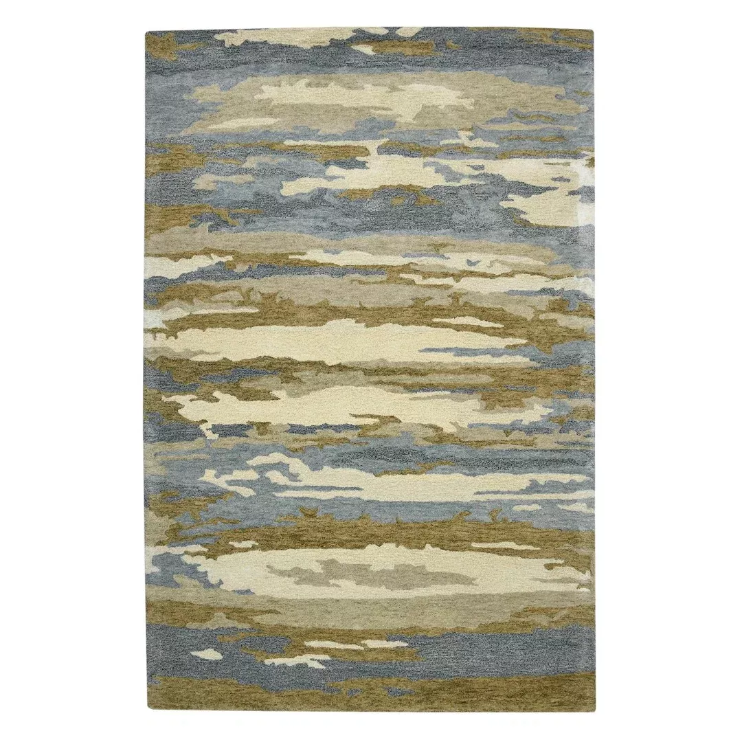 Abstract Hand-Tufted Area Rug – Plush Wool Blend, Artistic Design for Modern Transitional Spaces