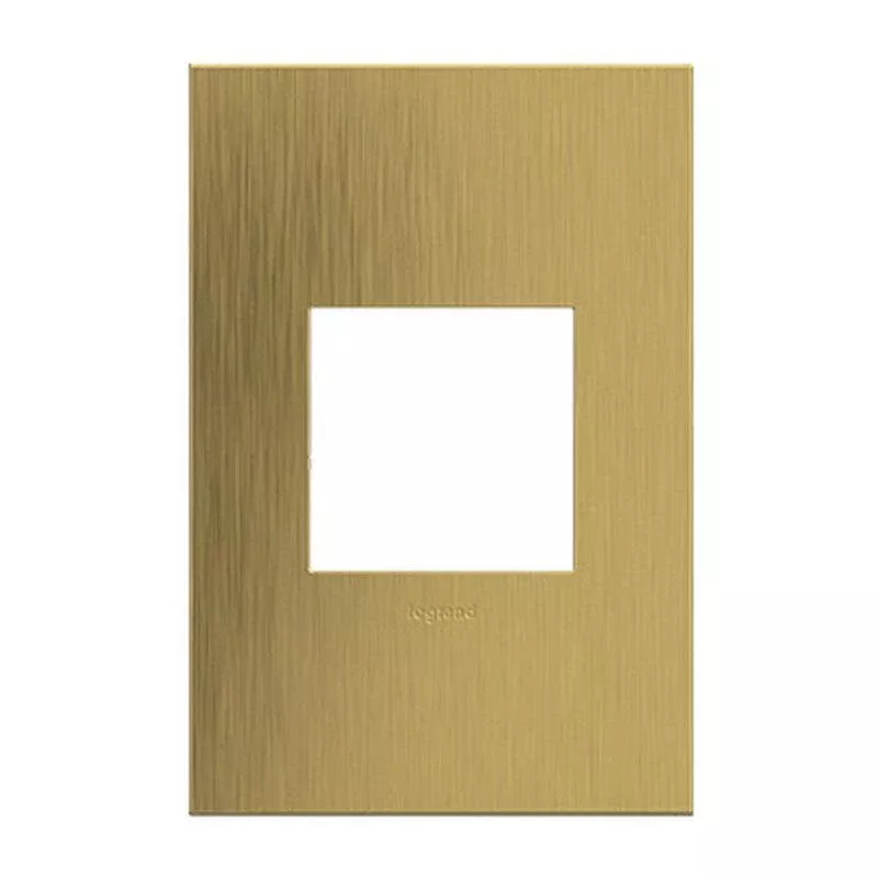 Adorne 1 Gang Brushed Brass Metal Wall Plate by Legrand | OPEN BOX