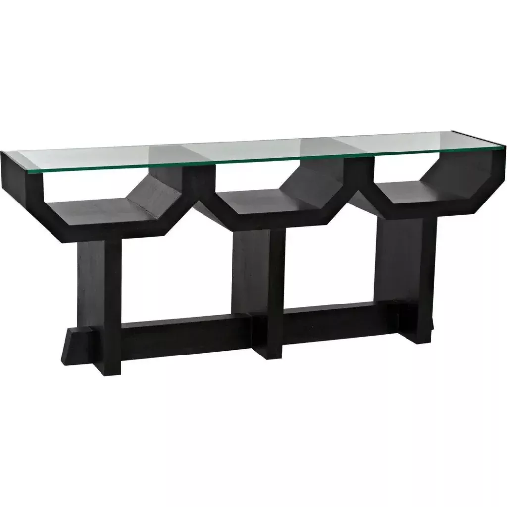 Ando Wood Black Console Table