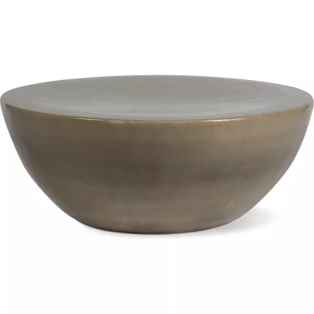 Bowness Ceramic Taupe Outdoor Coffee Table