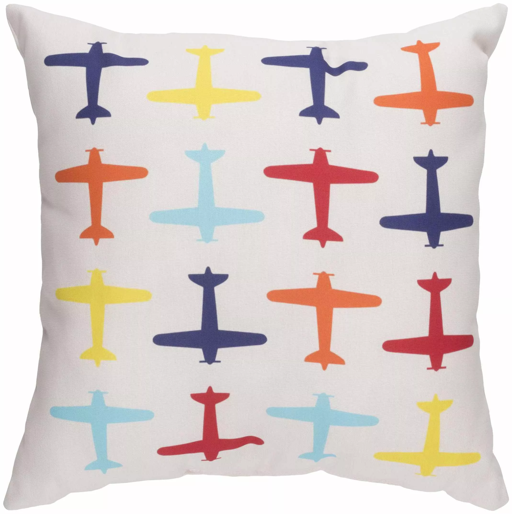 Boys Airplane Decorative Nursery Blue Outdoor Throw Pillow