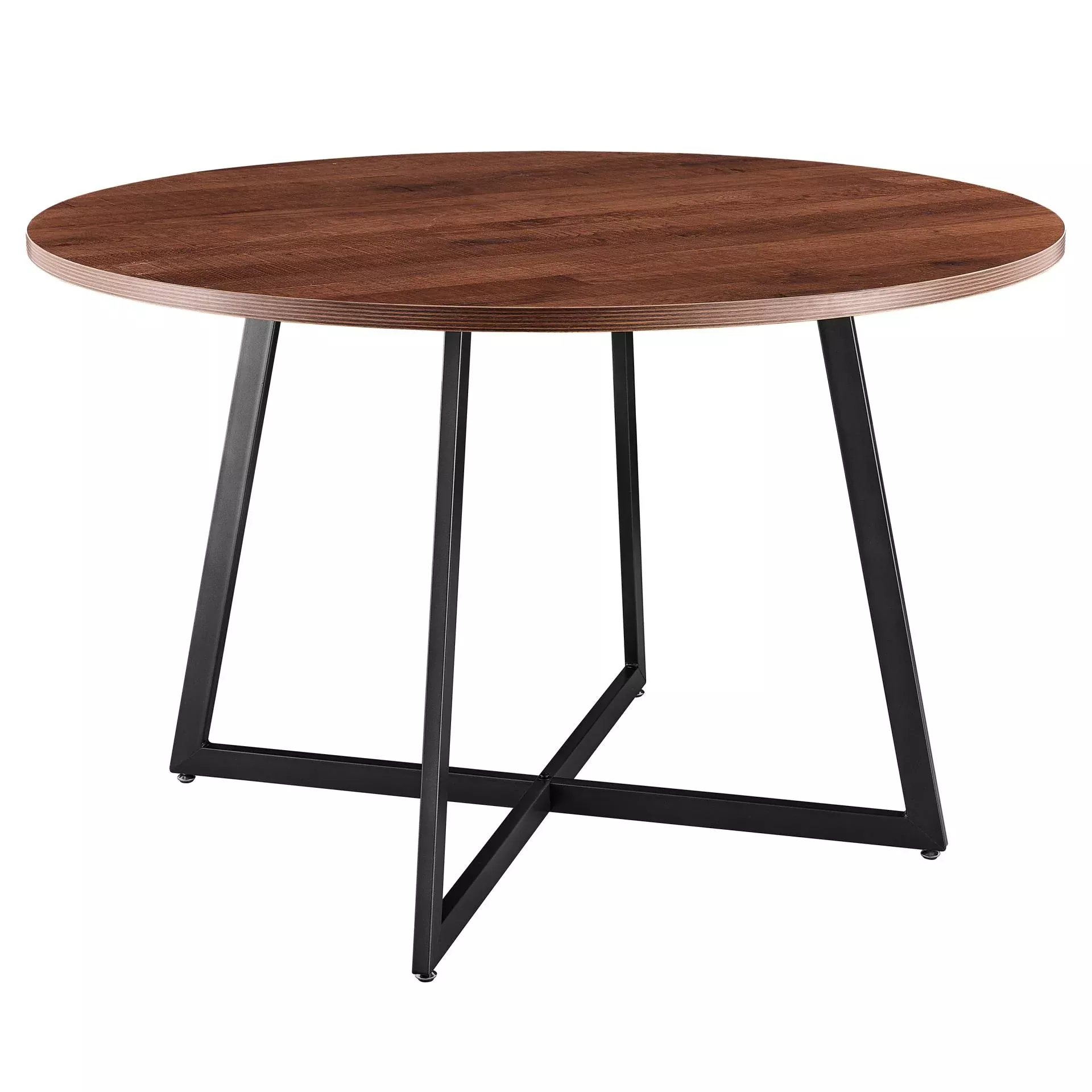 Courtdale 48" Round Dining Table - Stylish Melamine Top & Gunmetal Steel Legs for Modern Homes