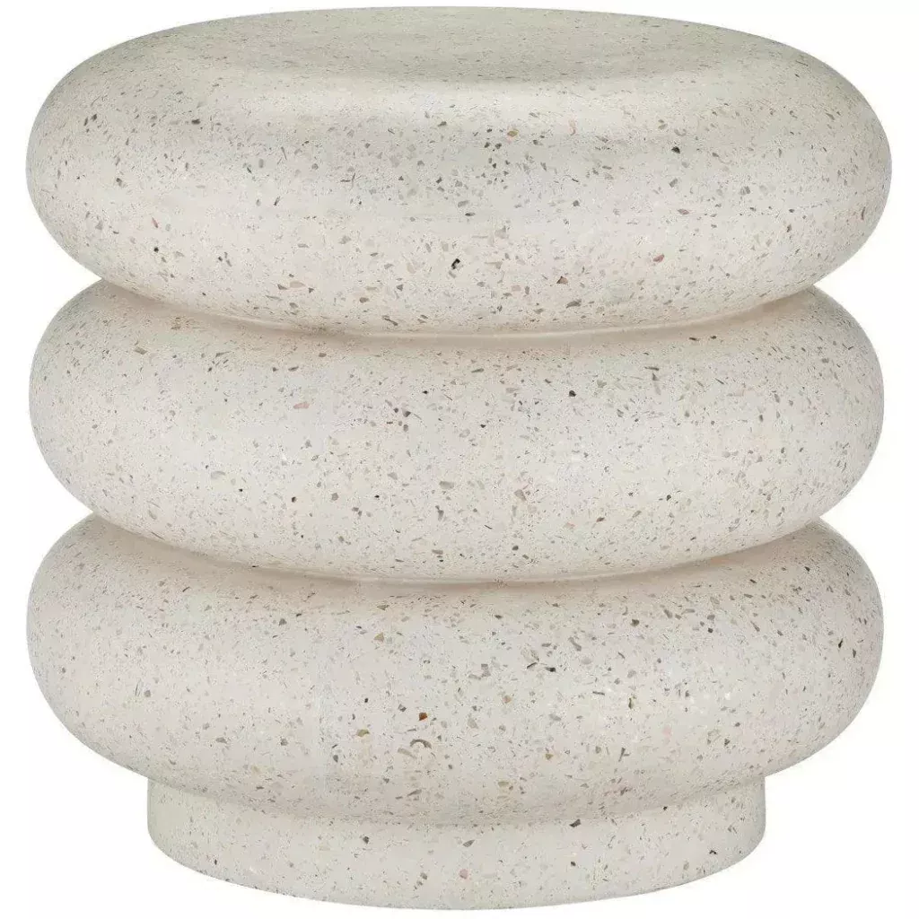 Cusani Concrete and Stone Ivory Stool