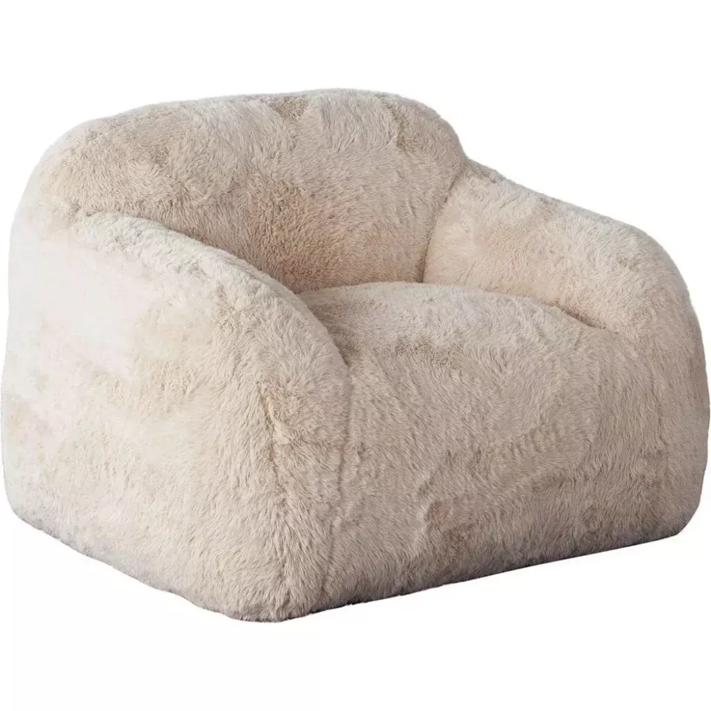 Dawson Yak Sand Natural Faux Fur Accent Chair