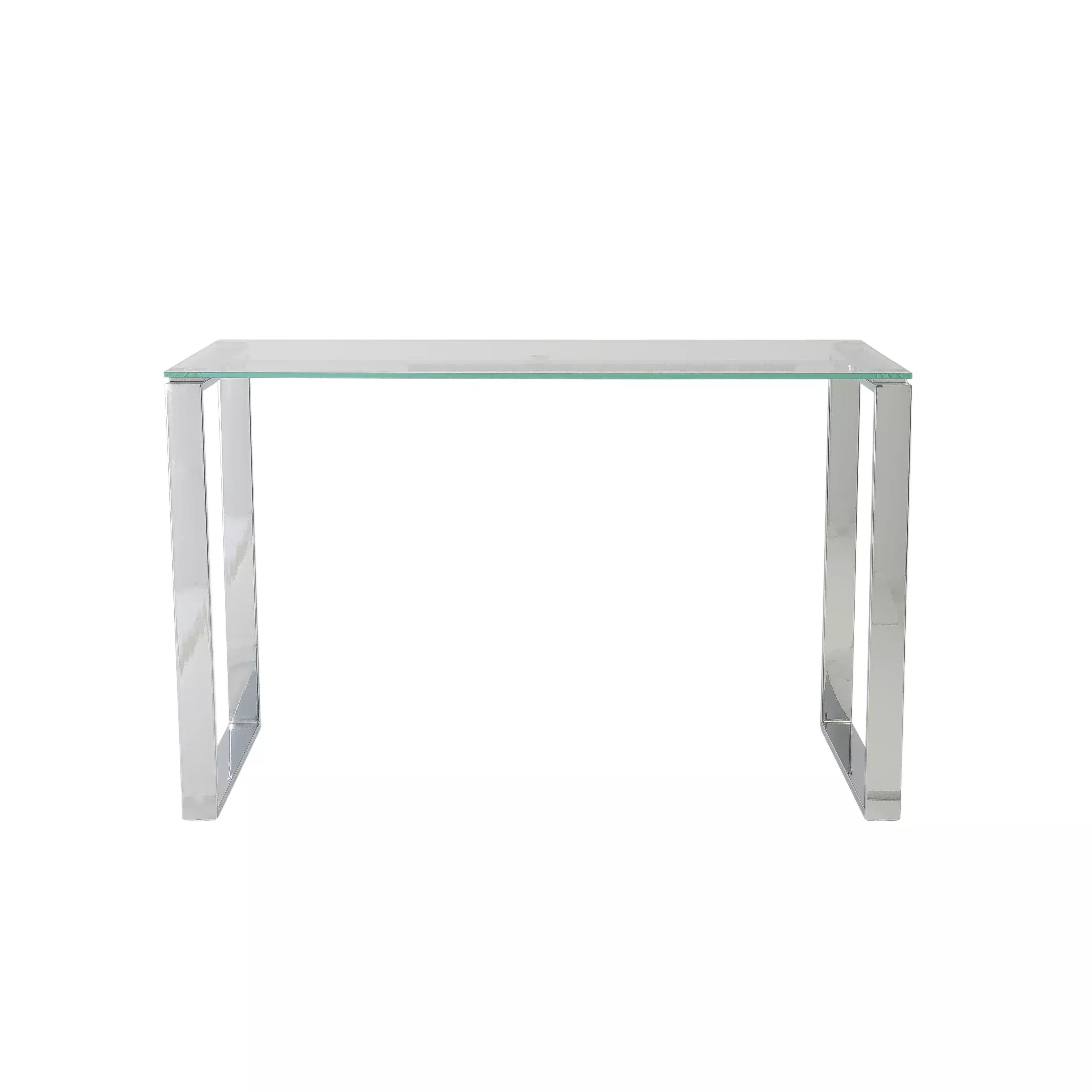 Diego Desk - Modern Tempered Glass Top with Polished Stainless Steel Base for Elegant Workspaces