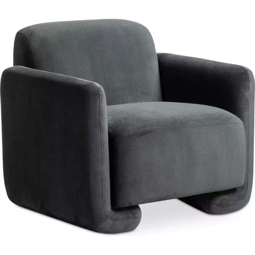 Fallon Performance Fabric Dark Grey Accent Arm Chair