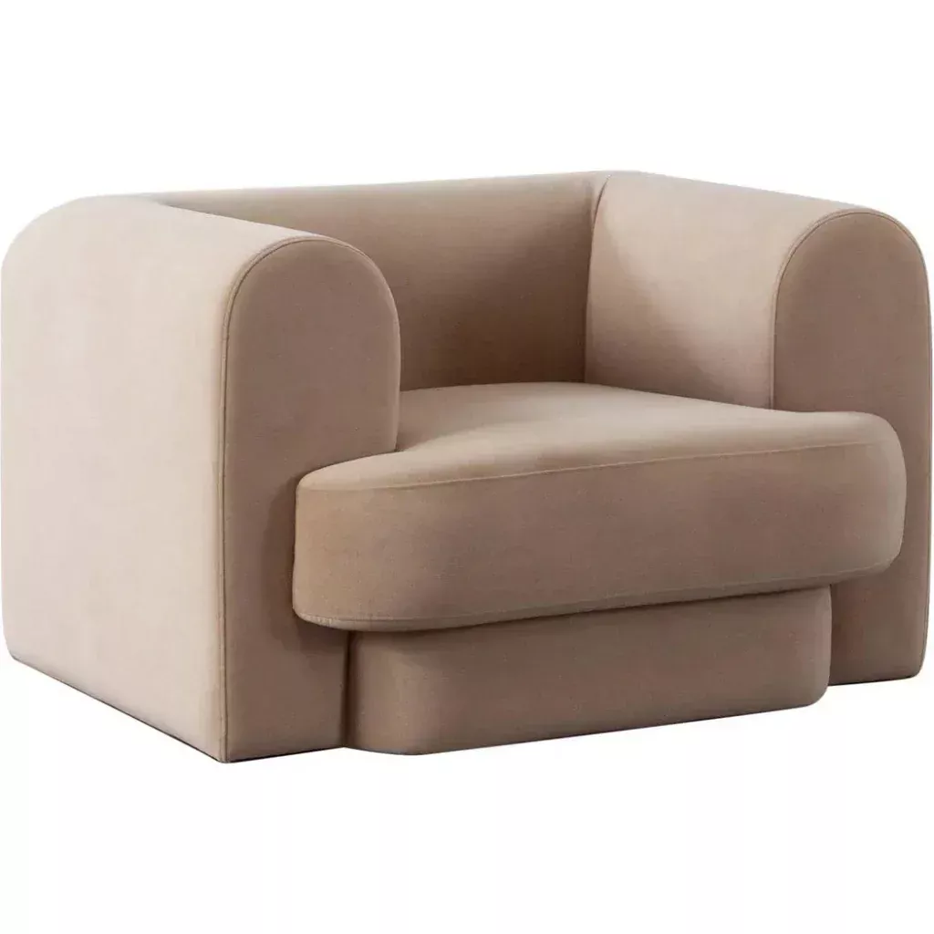 Form Camel Performance Velvet Arm Chair