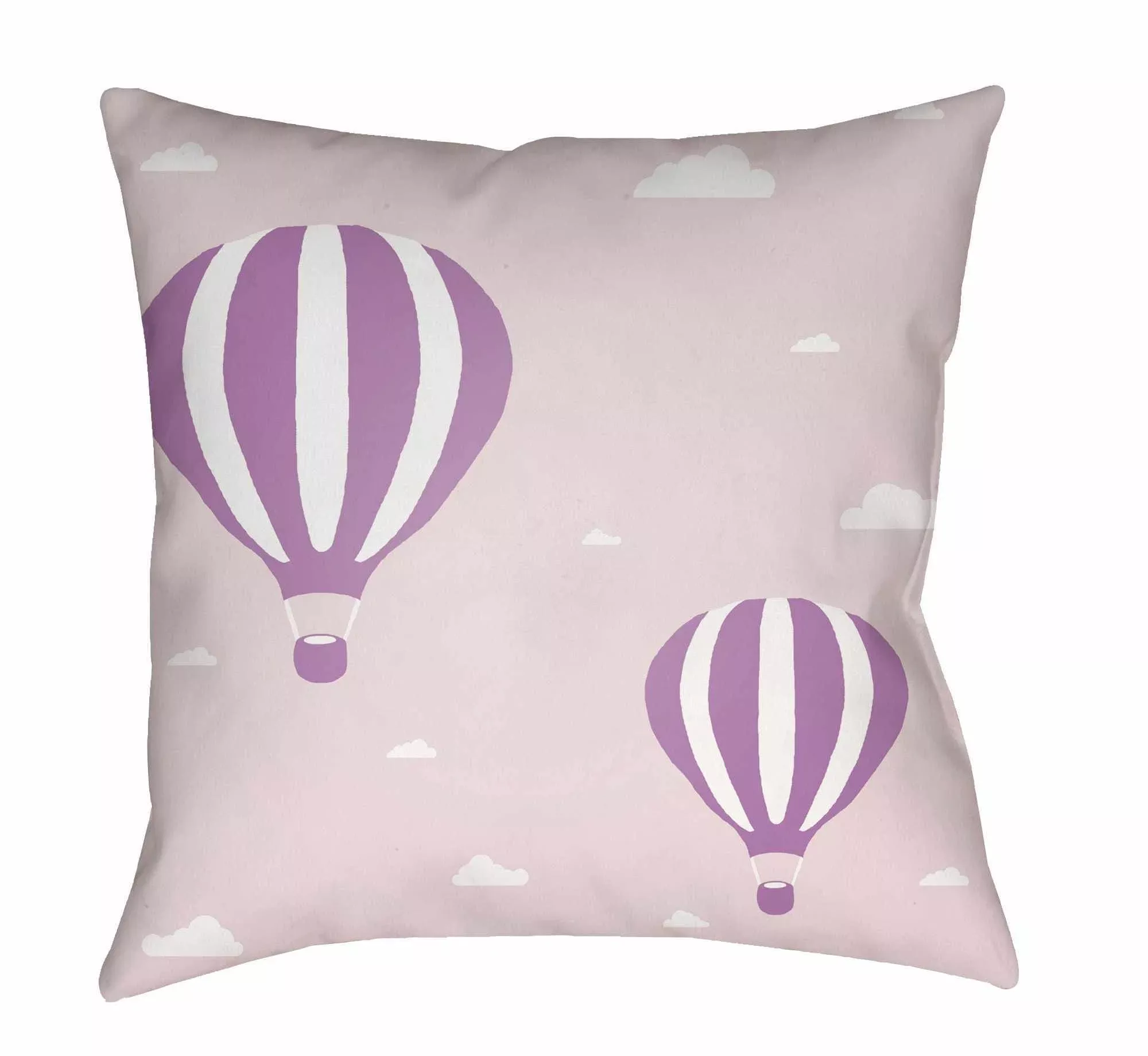 Kids Hot Air Balloon Print Accent Outdoor Pillow