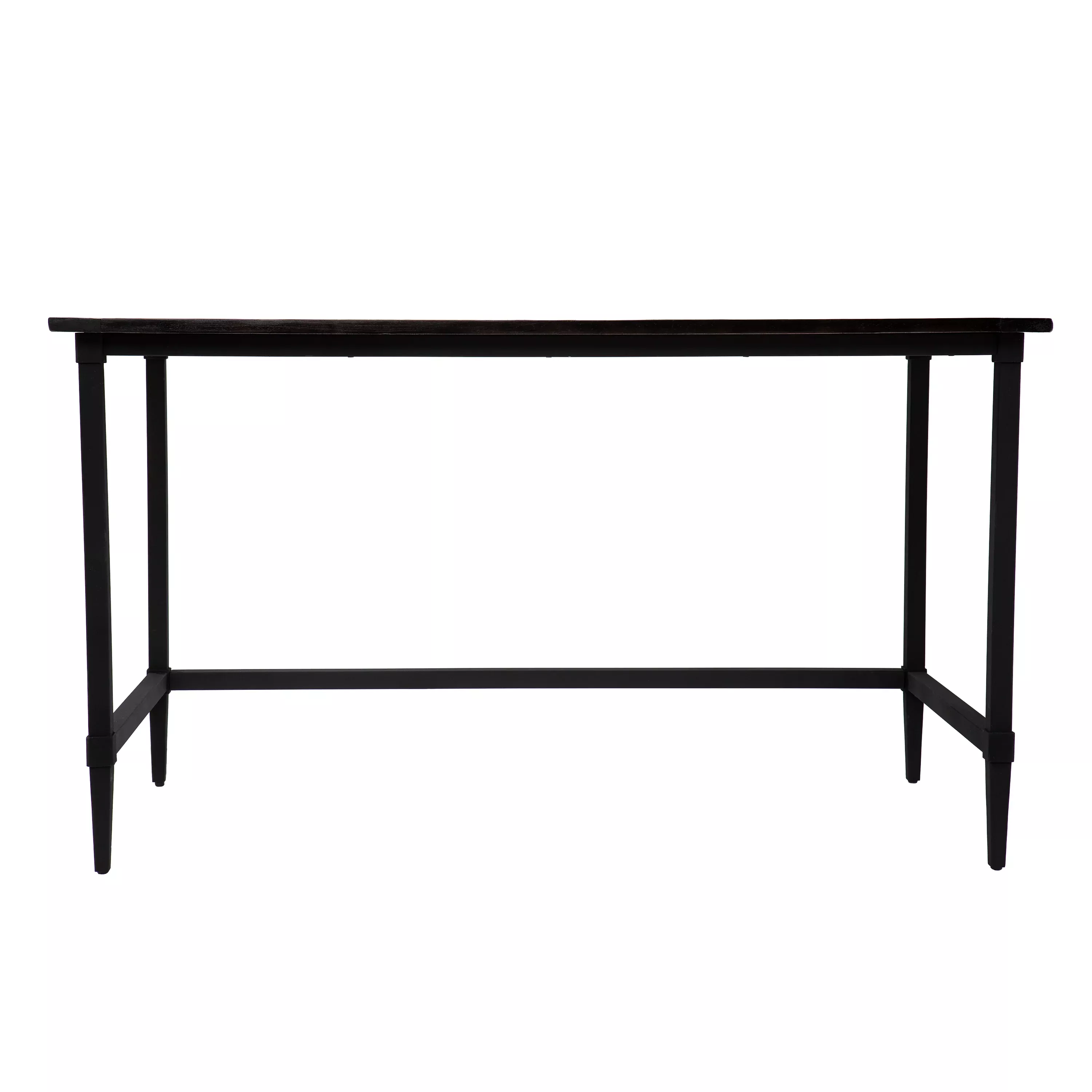 Lawrenny Reclaimed Wood Desk - Rustic Black Metal Leg Writing Table for Home Office & Dining Room
