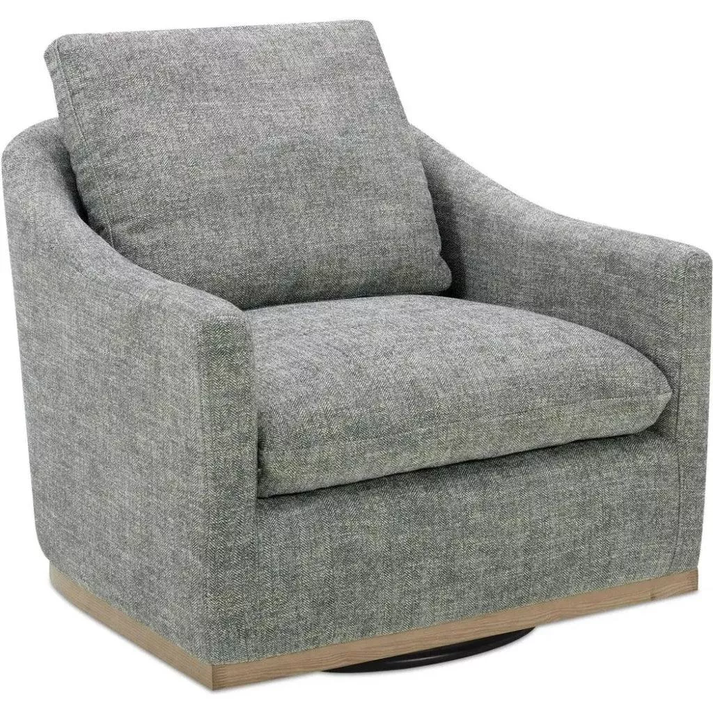 Linden Performance Fabric Pine Wood Grey Club Chair