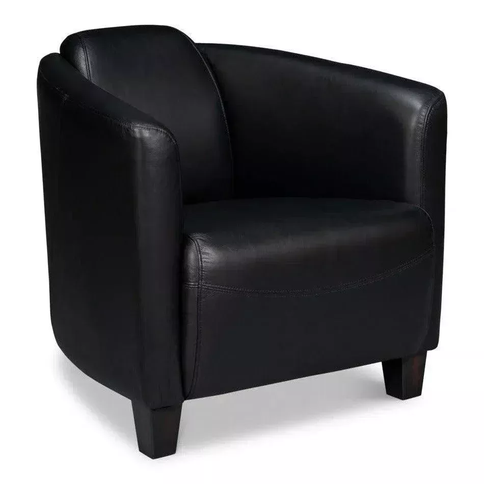 Mandy Black Leather Arm Chair