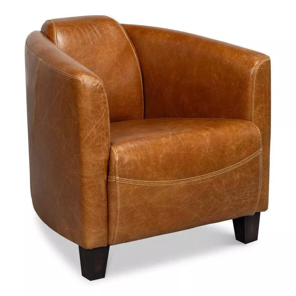 Mandy Brown Leather Arm Chair