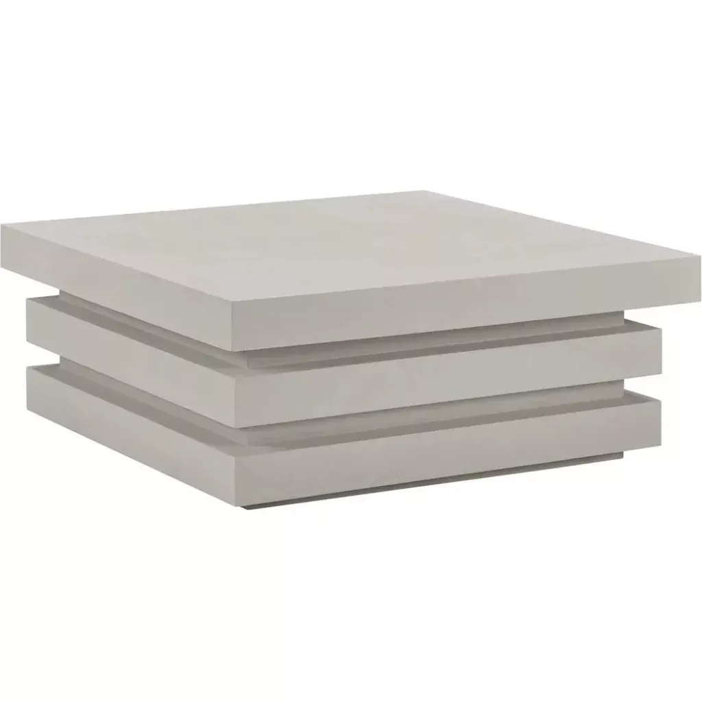Meditation 40" Square White Outdoor Coffee Table