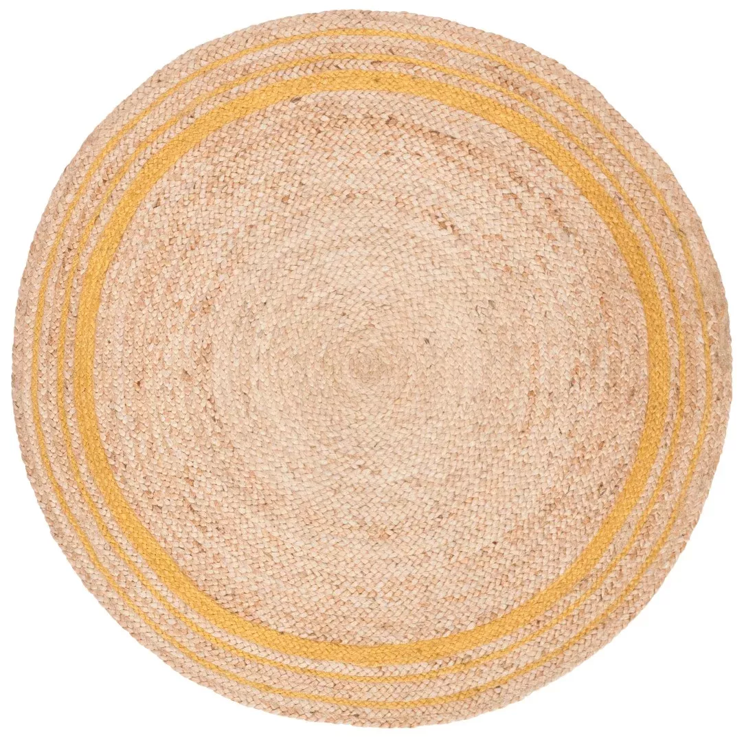 Natural Hand Woven Jute Round Rug from India – Eco-Friendly, Stylish Addition to Any Space