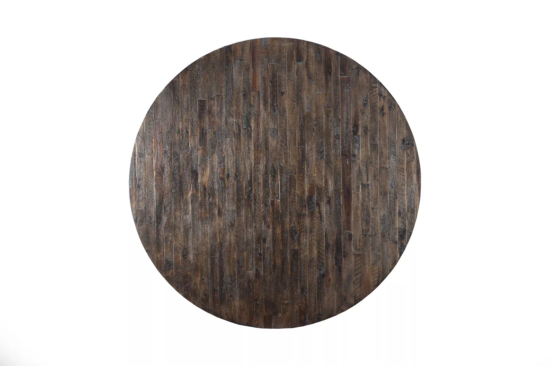 Newberry Round Dining Table in Distressed Salvaged Grey – Rustic Acacia Wood, Seats 4 Comfortably