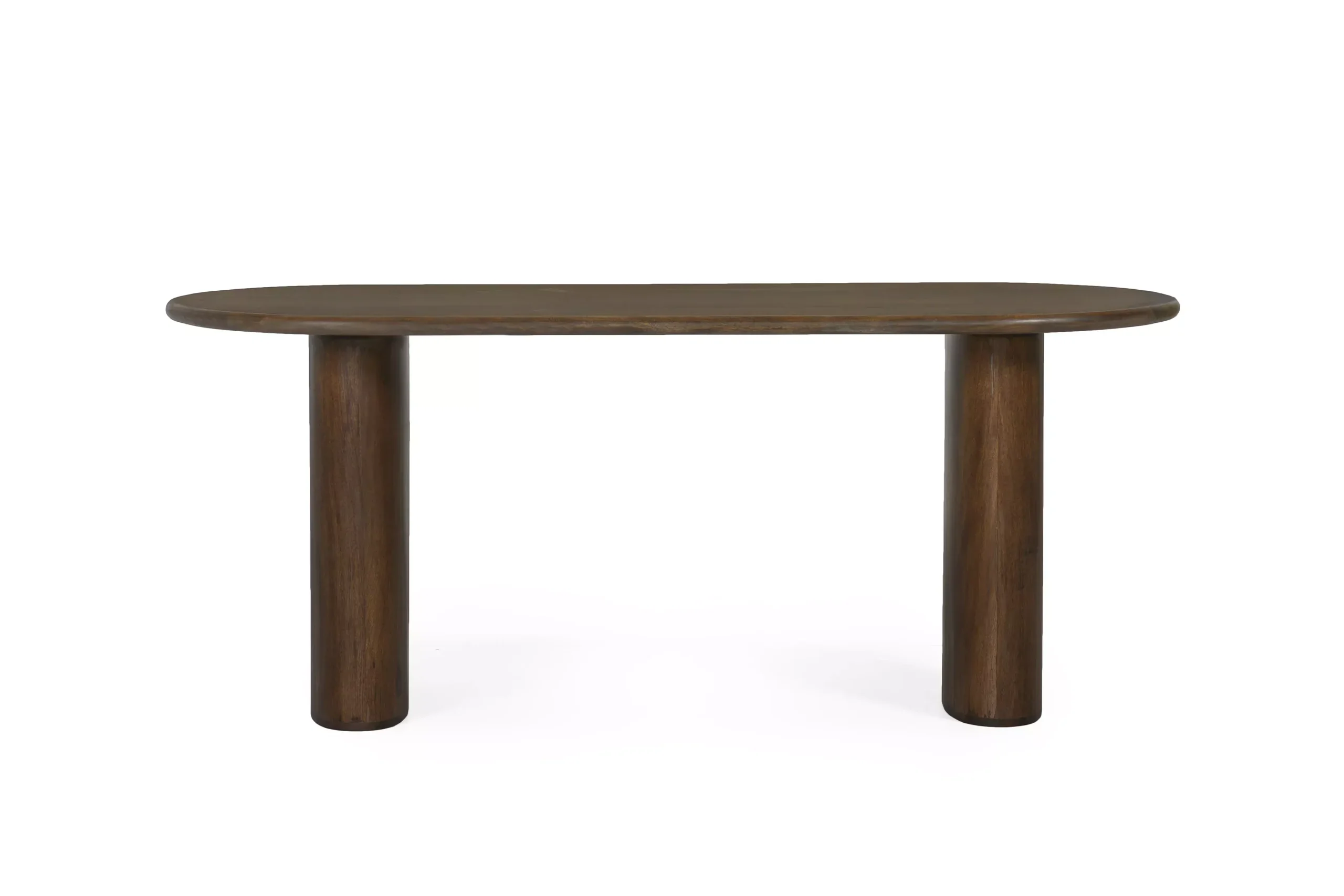 Ovale Dining Table 72" - Solid Acacia with Rounded Edges & Dark Porto Stain for Elegant Dining