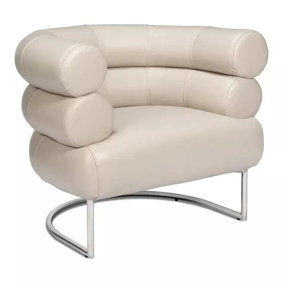 Rondo White Leather Armless Chair