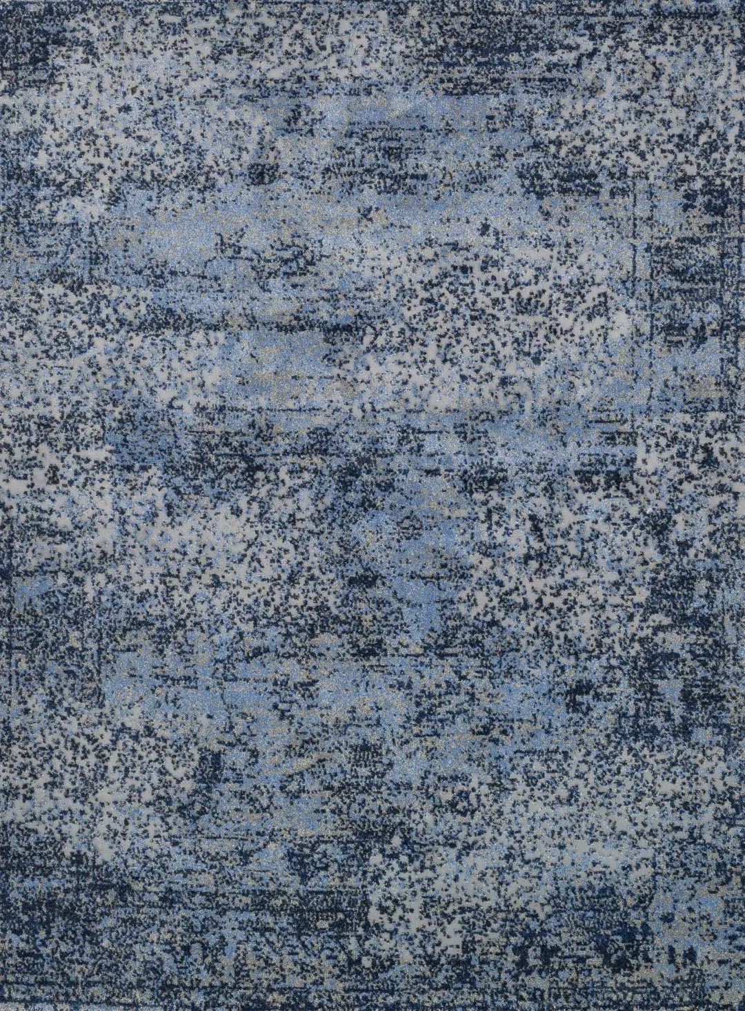 Viera Contemporary Power Loomed Rug – Elegant Black/Ivory Design with High-Low Pile for Sophistication
