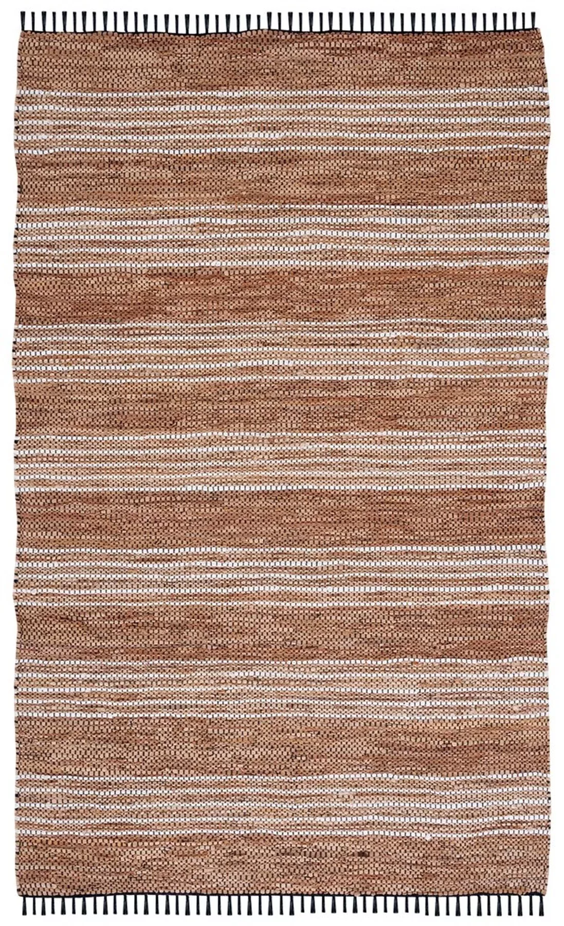 Vintage Hand Woven Leather and Jute Rug – Luxurious Texture, Unique Design for Any Space