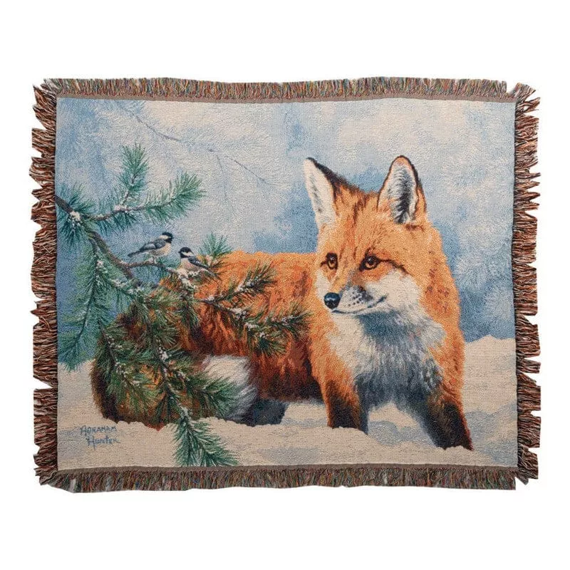 Winter Snows Fox Throw