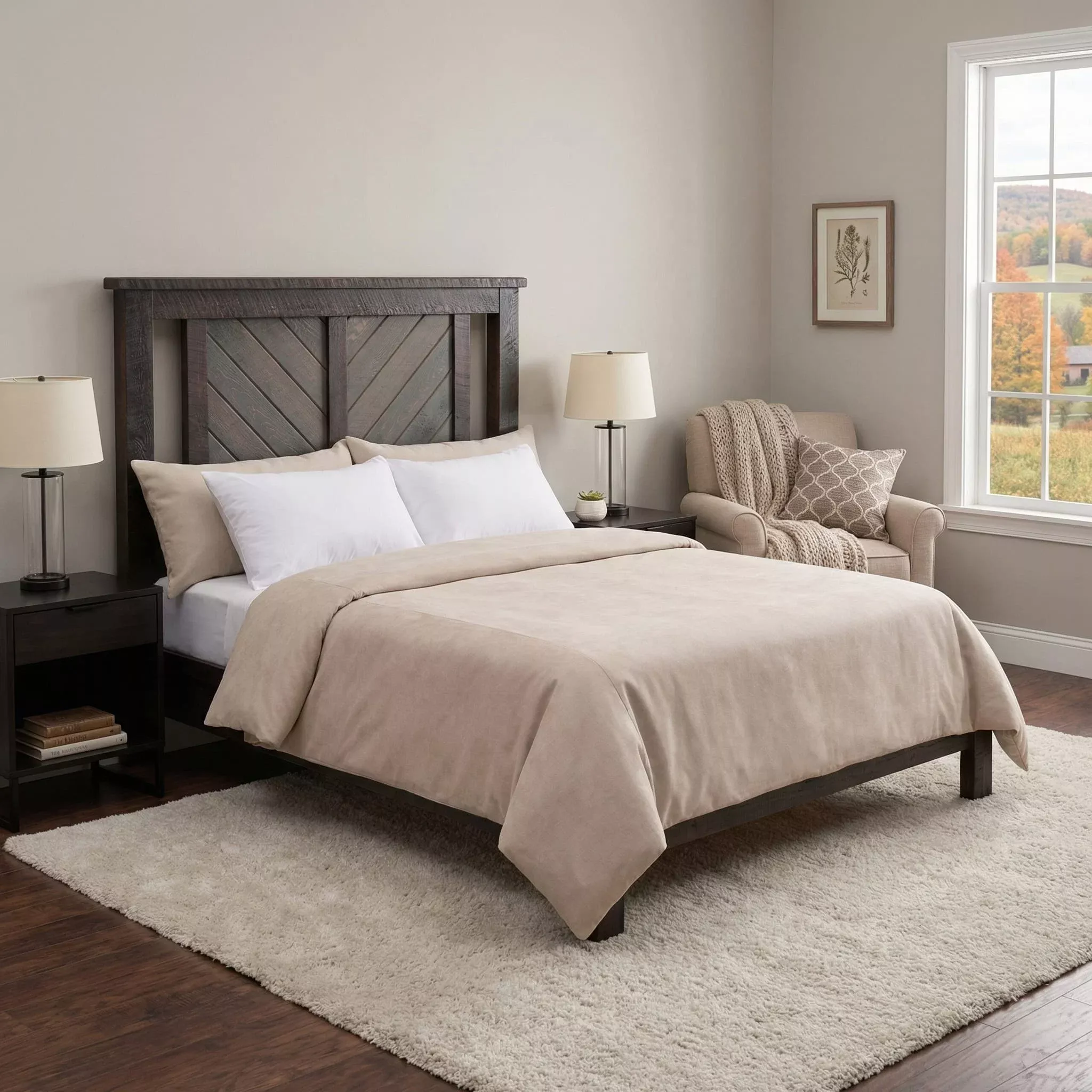Wood & Wicker Headboard