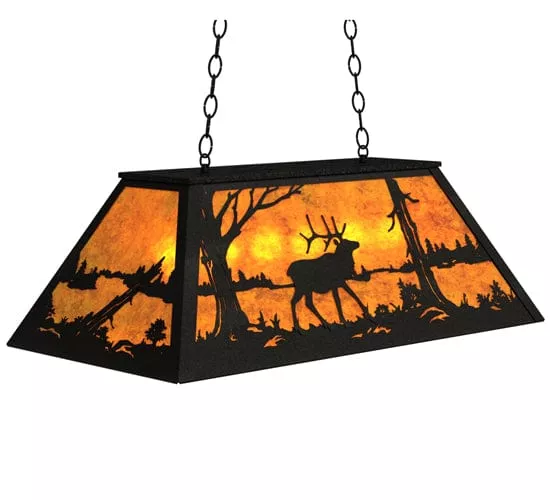 Wooded Elk 33" Oblong Pendant
