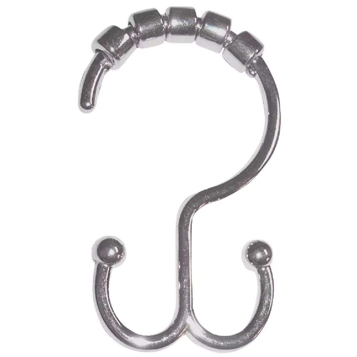 Zenna Home Chrome Double Roller Shower Curtain Hook (12 Count)