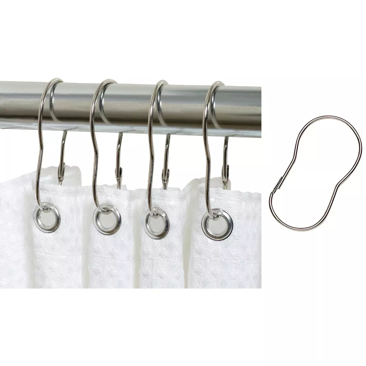 Zenna Home Chrome Plain Shower Curtain Hook (12 Count)