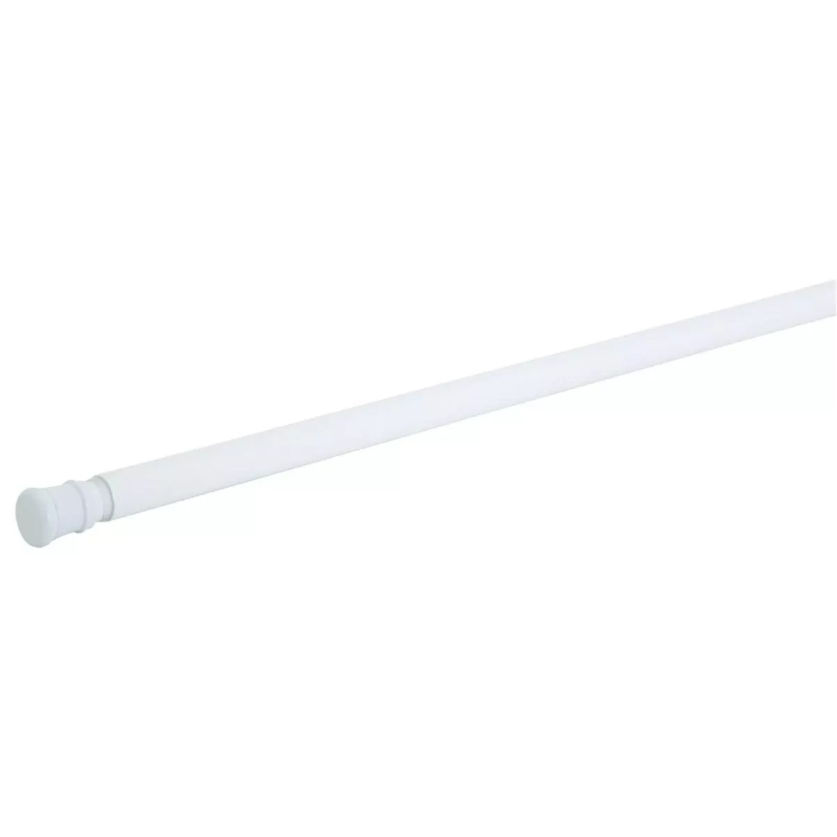 Zenna Home Straight 42 In. To 72 In. Adjustable Tension Shower Rod In White
