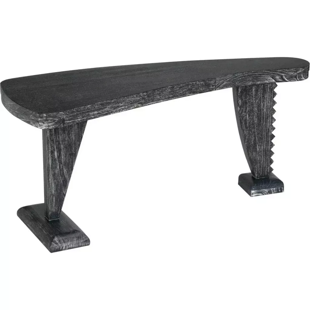 Zigmund Curved Black Console Table