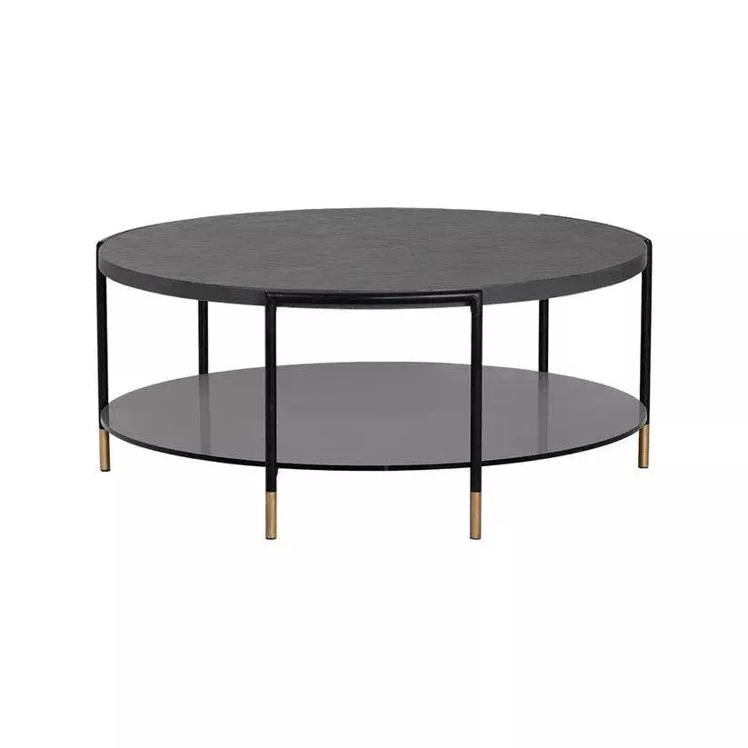 Zuma Concrete Glass Gold Caps Outdoor Coffee Table